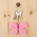 Pink Crochet Butterfly Keychain | 8cm Cute Handmade Keyring