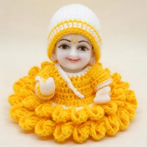 Yellow Crochet Peethambara Dress for Laddu Gopal Size 0 | Kanha Ji Outfit | PahadiKala