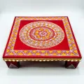 Pahadi Aipan Pooja Choki with Wooden Legs | Handmade
