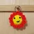 Handmade Smiling Lion Sun Keychain 8cm | Cute Wool Crochet Key Ring Gift