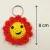 Handmade Smiling Lion Sun Keychain 8cm | Cute Wool Crochet Key Ring Gift