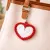 Handmade Crochet Heart Keychain 6 cm | Cute Red White Keyring Gift