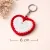 Handmade Crochet Heart Keychain 6 cm | Cute Red White Keyring Gift