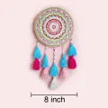 Hand Painted Mandala Wall Hanging 8 Inch Boho Decor