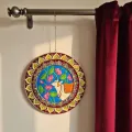 Handmade Lippan Pichwai Art Wooden Wall Hanging 11 Inch