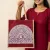 Pahadi Aipan Maroon Jute Tote Bag | 36 cm Eco-Friendly Shoulder Bag