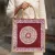 Hand-Painted Aipan Jute Bag with Zipper 14×14 Inch