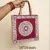 Hand-Painted Aipan Jute Bag with Zipper 14×14 Inch