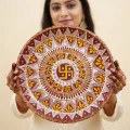 Pahadi Aipan Art Thali 30 cm | Traditional Decor