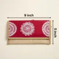 Handmade Aipan Art Hand Purse 9x5 Inch | Ethnic Jute Purse