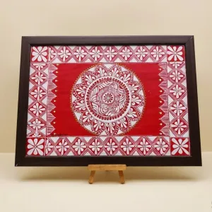 Traditional Aipan Wall Frame | Handcrafted Kumaoni Folk Art (18cm x 24cm) – Buy Now | PahadiKala