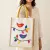 "Handpainted Birds Jute Tote Bag - 24cm x 15cm | Handmade"