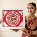 Traditional Namaste Lady handcrafted Painting | 15cm x 12cm Handcrafted Wall Art