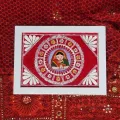 Traditional Namaste Lady handcrafted Painting | 15cm x 12cm Handcrafted Wall Art