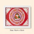 Traditional Namaste Lady handcrafted Painting | 15cm x 12cm Handcrafted Wall Art