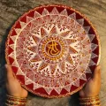 Handcrafted Aipan Pooja Thali 30 cm | Traditional Pooja Plate