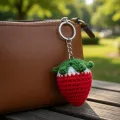 Handmade Crochet Strawberry Keychain 5 cm |