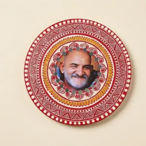 Traditional handcrafted Photo Aipan Wall frame 11 Inch (27.94 cm) | Traditional Red Mandala Decor | PahadiKala