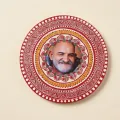 Traditional handcrafted Photo Aipan Wall frame 11 Inch (27.94 cm) | Traditional Red Mandala Decor