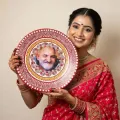 Traditional handcrafted Photo Aipan Wall frame 11 Inch (27.94 cm) | Traditional Red Mandala Decor