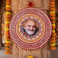 Traditional handcrafted Photo Aipan Wall frame 11 Inch (27.94 cm) | Traditional Red Mandala Decor