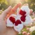Handmade Crochet Butterfly Keychain 5cm | Cute Red White Keyring