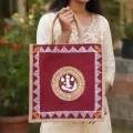 Aipan Art Ganesh Jute Bag 14x14 Inch Eco Friendly Tote