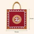 Aipan Art Ganesh Jute Bag 14x14 Inch Eco Friendly Tote