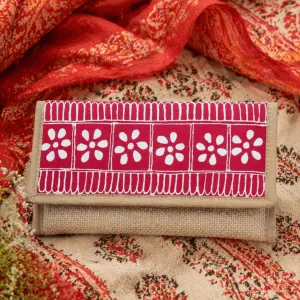 Handmade Aipan Art Hand Purse 9x5 Inch Wallet | PahadiKala