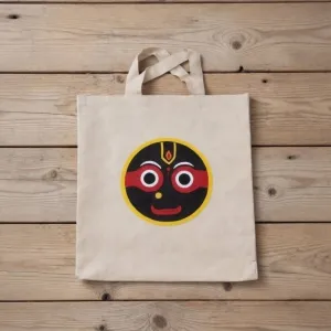 Handcrafted Jagannath Cotton Tote Bag – Eco-Friendly Stylish Carry Bag | PahadiKala