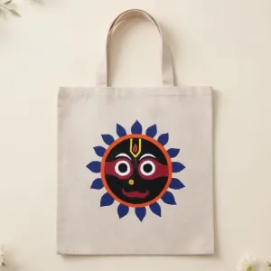Cotton Tote Bag with Jagannath Design – Eco-Friendly 18×14 cm | PahadiKala