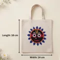 Cotton Tote Bag with Jagannath Design – Eco-Friendly 18×14 cm