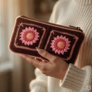 Handmade Crochet Floral Zipper Pouch for Essentials | PahadiKala