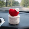 Handmade Crochet Heart Pot Cute Gift & Decor 12 cm