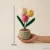Handmade Crochet Tulip Flower Pot – Cute Desk Decor Gift