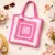 Handmade Pink Crochet Tote Bag 14x14 Inch | Stylish Women Handbag