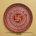 Handmade Aipan Pooja Thali Set 12 Inch with Lota & Channi
