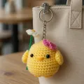 Handmade Crochet Chick Keychain 8 cm Cute Bag Charm