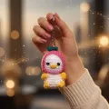 Handmade Crochet Duck Keychain Cute Amigurumi Mini Keyring