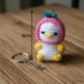 Handmade Crochet Duck Keychain Cute Amigurumi Mini Keyring