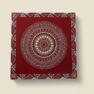 Handmade Aipan Art Wall Decor (30x30 cm) | Traditional Kumaoni Wall Art | PahadiKala