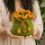 Handmade Crochet Drawstring Pouch 14x14 cm | Cute Floral Potli Bag