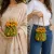 Handmade Crochet Drawstring Pouch 14x14 cm | Cute Floral Potli Bag