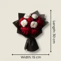 Handmade Beautiful Crochet Rose Bouquet 30x15 cm | Romantic Flower Gift