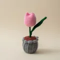 Handmade Crochet Tulip Flower Pot 17cm*6cm – Cute Home Decor