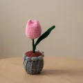 Handmade Crochet Tulip Flower Pot 17cm*6cm – Cute Home Decor