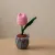 Handmade Crochet Tulip Flower Pot 17cm*6cm – Cute Home Decor