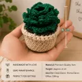Handmade Crochet Succulent Plant in Pot – Mini Desk Decor 6 cm