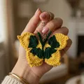 Handmade Crochet Butterfly Keychain 6cm Cute Bag Charm Gift-6cm