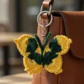 Handmade Crochet Butterfly Keychain 6cm Cute Bag Charm Gift-6cm